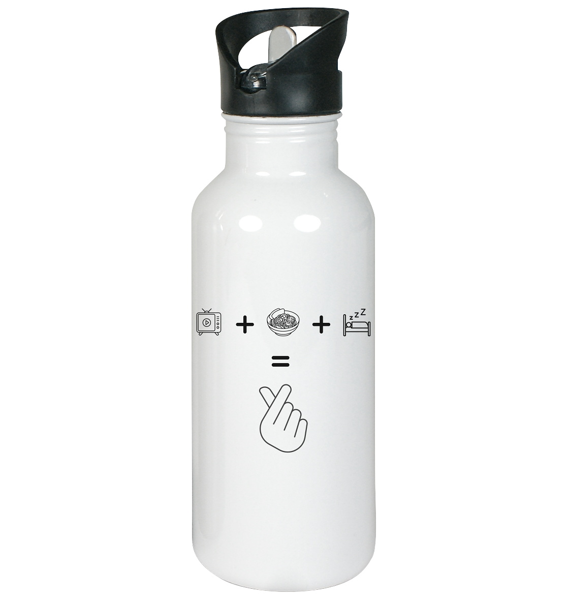 K-Drama, Ramen, Sleep, Finger Heart - Stainless Steel Drinking Bottle