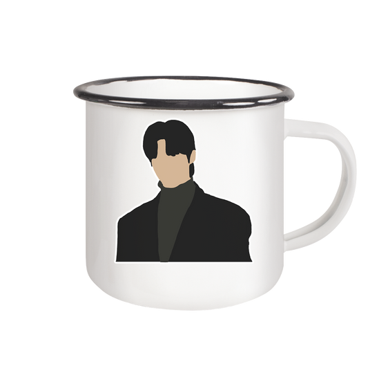 Lovely Runner - Byeon Woo-seok - Ryoo Seon-jae - 1 - Emaille Tasse (Black)