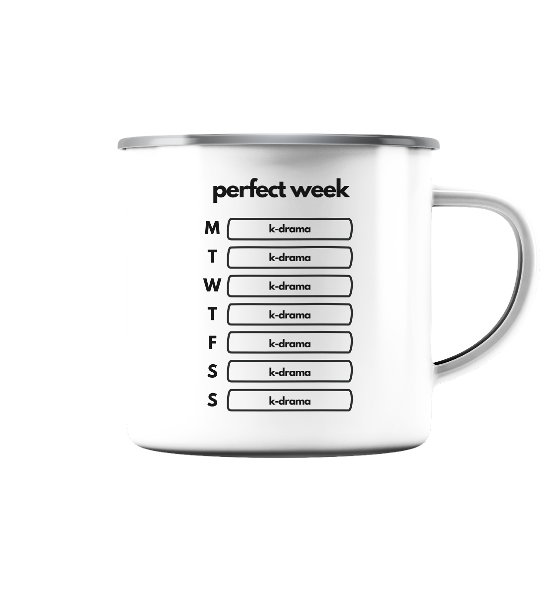 K-Drama Week - Emaille Tasse (Silber)