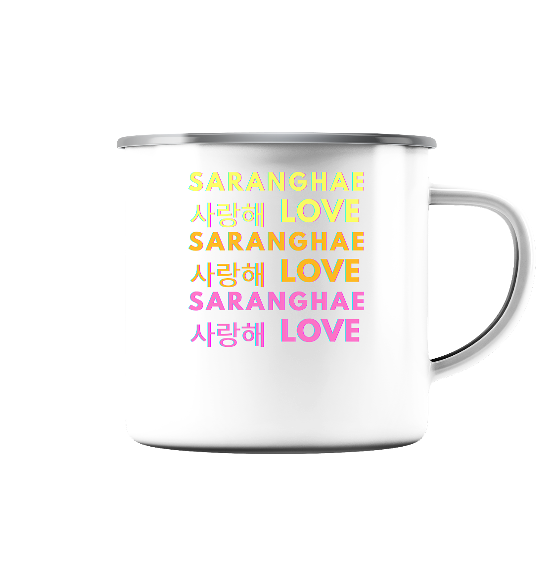 SARANGHAE LOVE NEON - Emaille Tasse (Silber)