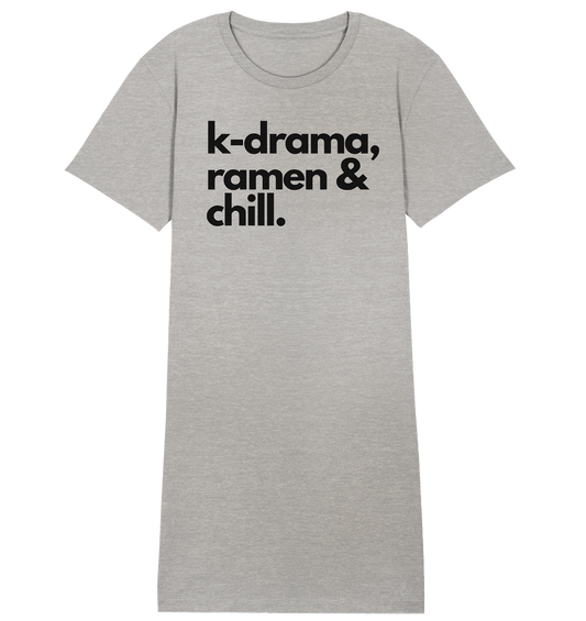 K-Drama, Ramen &amp; Chill - Ladies Organic Shirt Dress