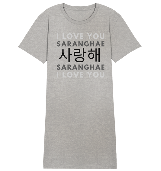 I LOVE YOU SARANGHAE - Ladies Organic Shirt Dress