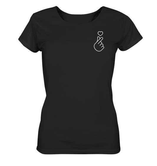 Finger Heart with Heart - Stick - Ladies Organic Shirt (Stick)