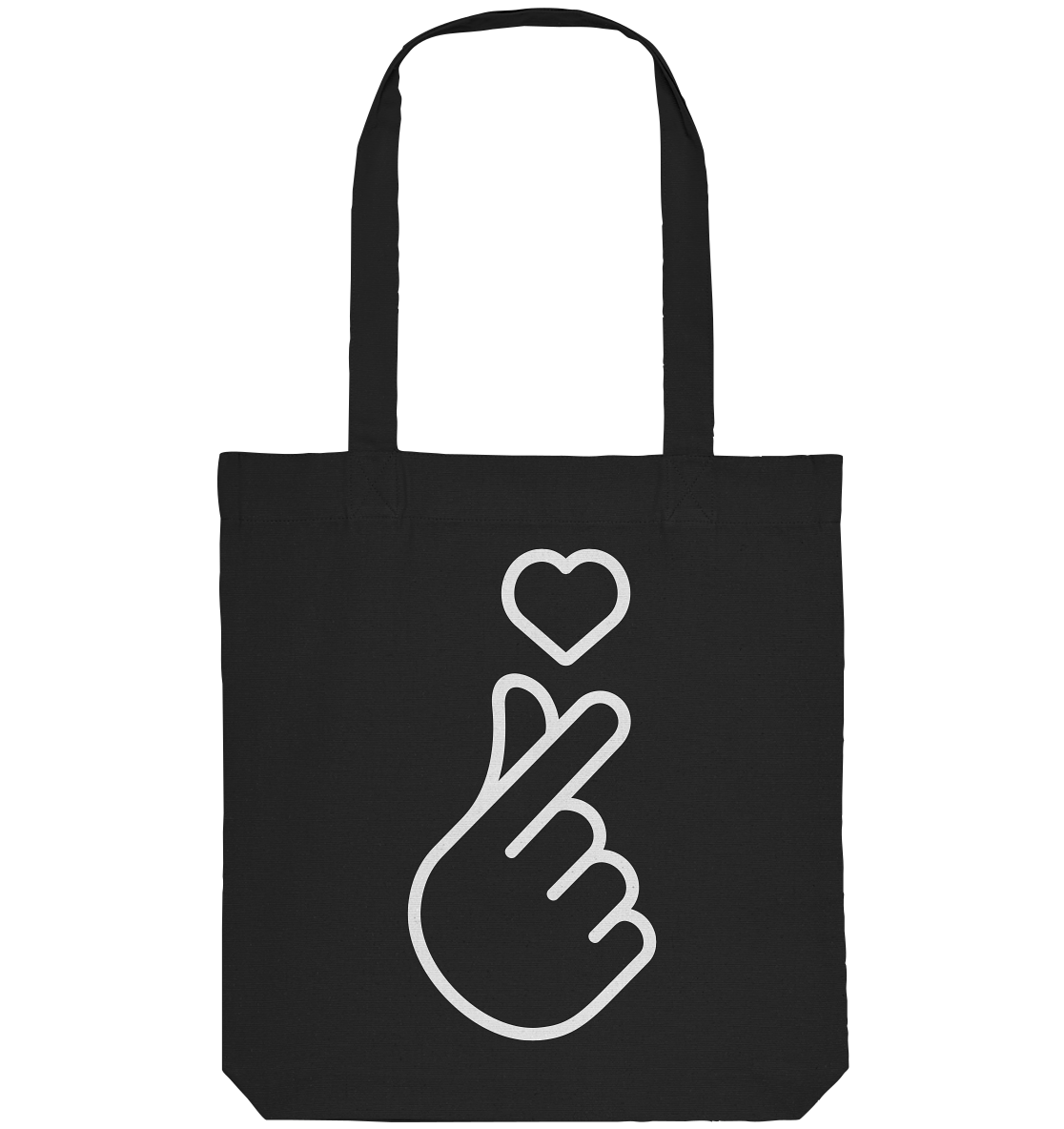 Finger heart with heart - organic tote bag