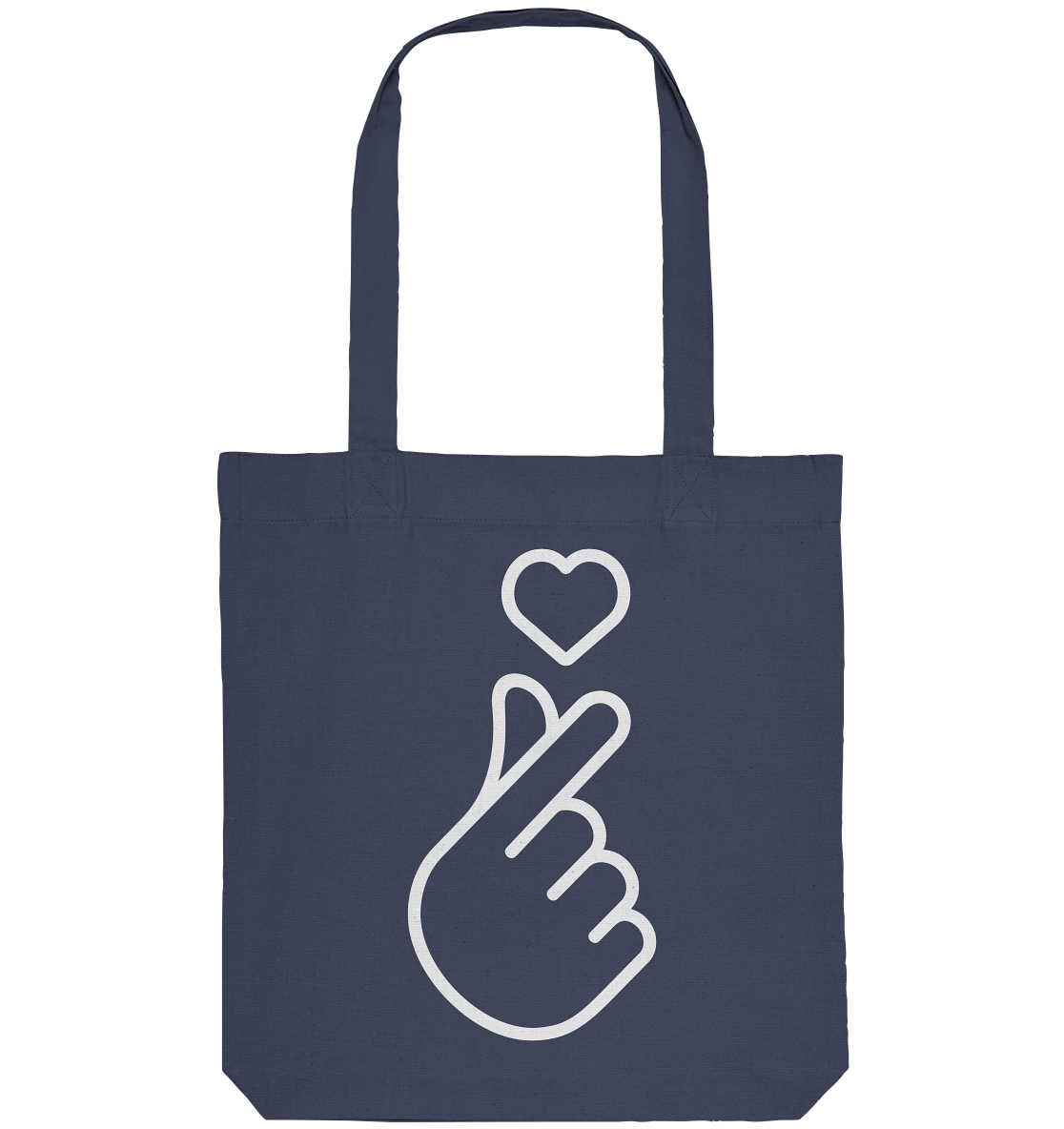 Finger heart with heart - organic tote bag