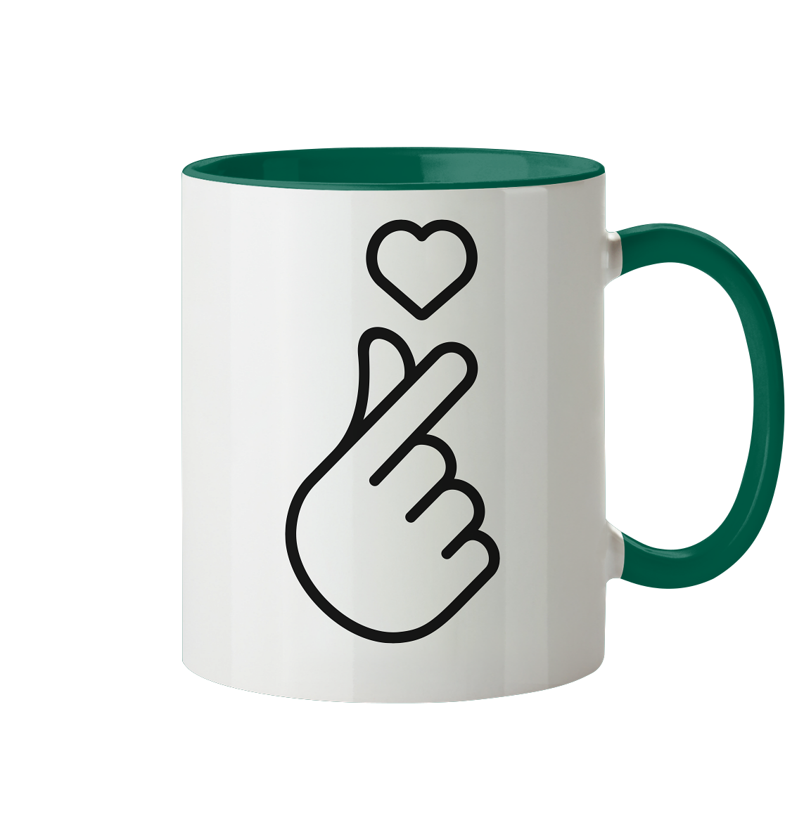 Finger heart with heart - cup two-tone