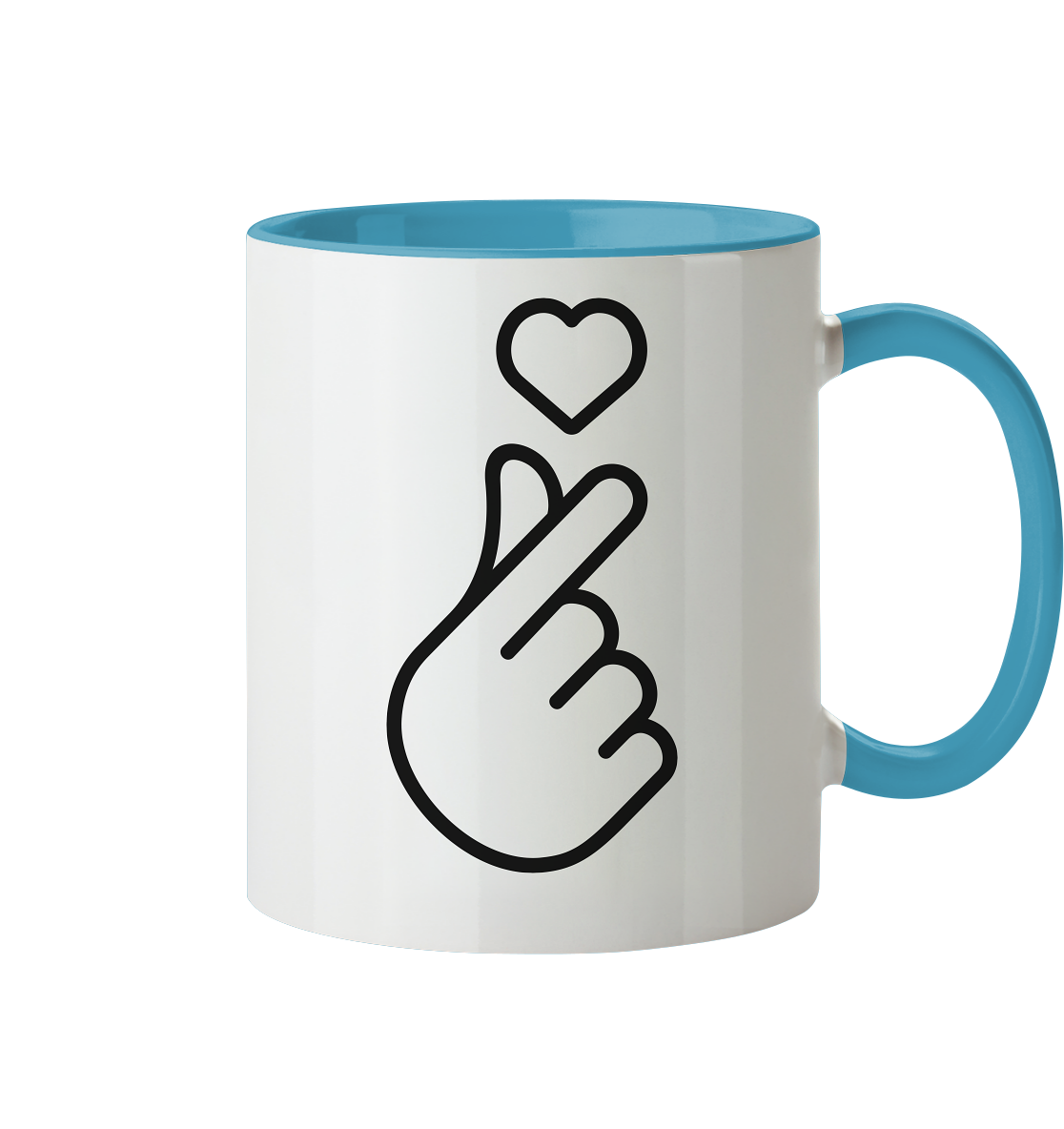 Finger heart with heart - cup two-tone