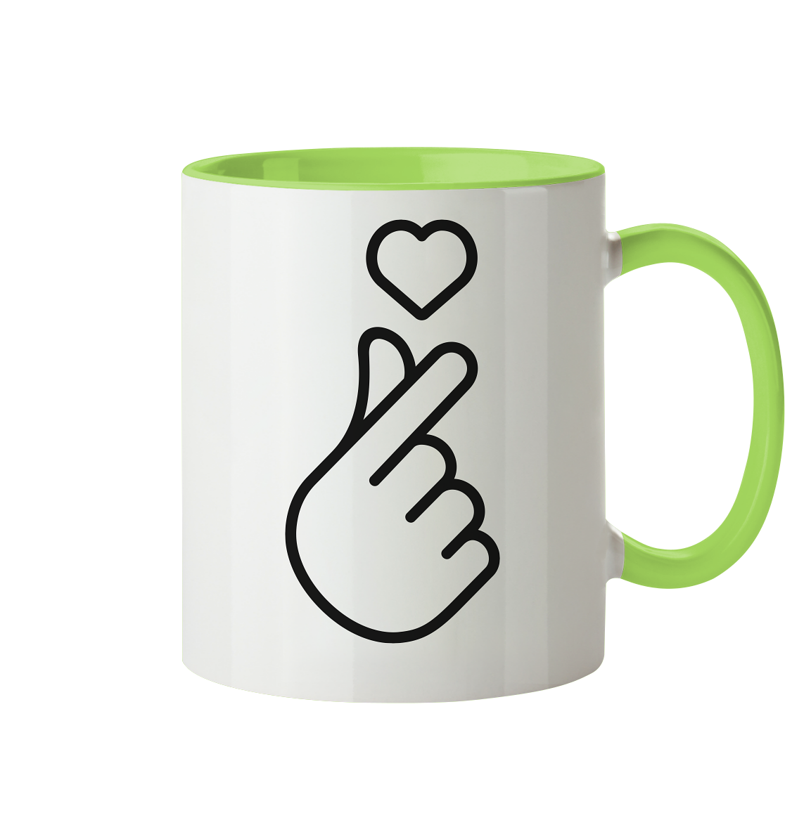 Finger heart with heart - cup two-tone