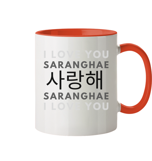 I LOVE YOU SARANGHAE - Tasse zweifarbig