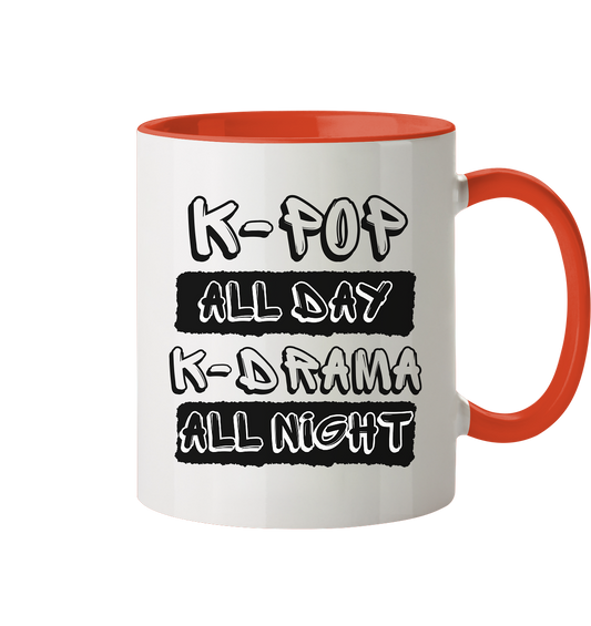 K-POP ALL DAY K-DRAMA ALL NIGHT - Mug two-tone