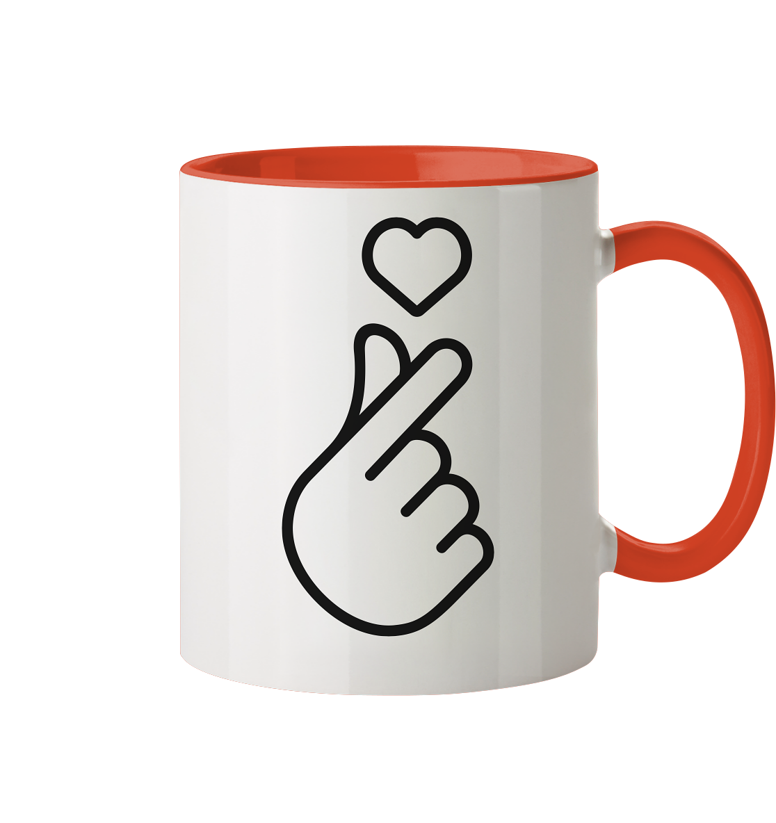 Finger heart with heart - cup two-tone